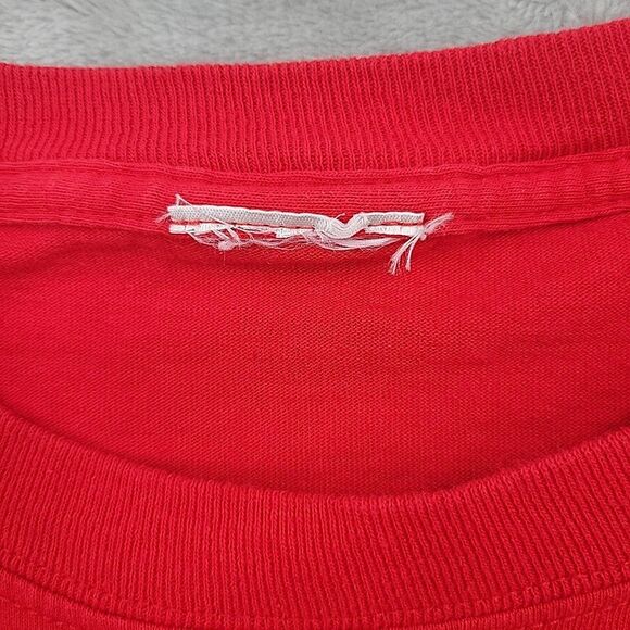 Reebok Men T-Shirt Size XXL No Tag Spell Out Red Heavyweight Cotton Short Sleeve - Picture 3 of 7